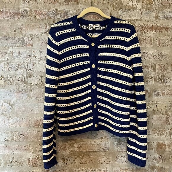 Alex Mill | Hailey Cardigan WT | Blue & White | Medium - Picture 3 of 12